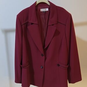 Tahari ASL Burgundy Blazer